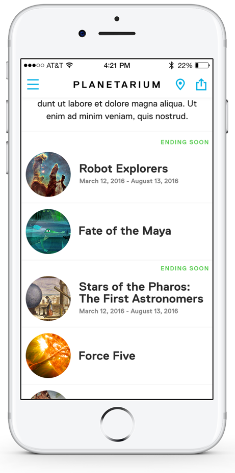 Frost App Planetarium Section